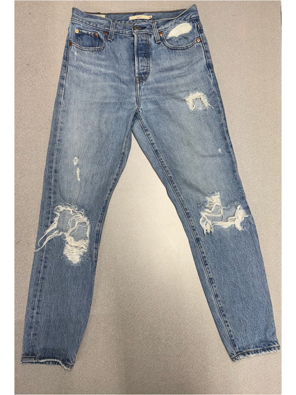 Levi's Light Blue Distressed Wedgie Jeans